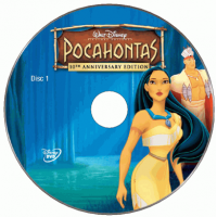 5 DVDs - Aristogatas Alice Anastasia Cinderala Pocahontas Kits